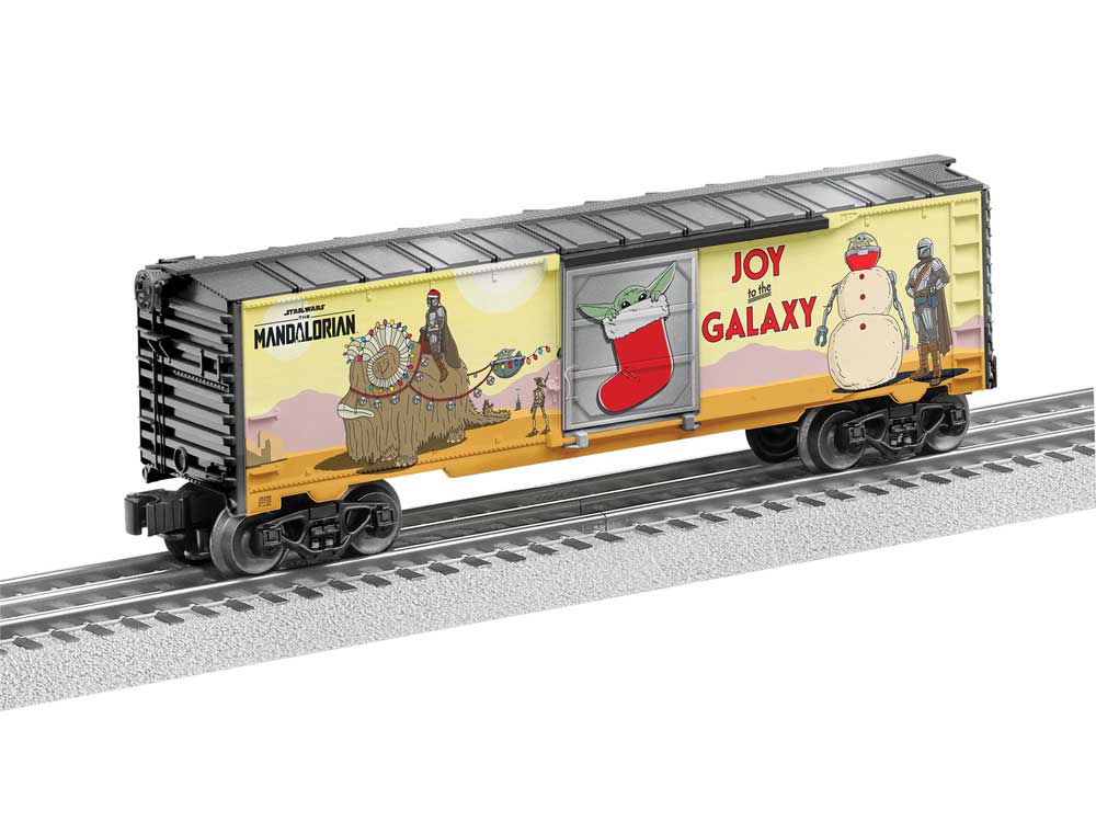 Steel Boxcar - 3-Rail - Ready to Run -- Star Wars(TM) The Mandalorian (Grogu Christmas)-2