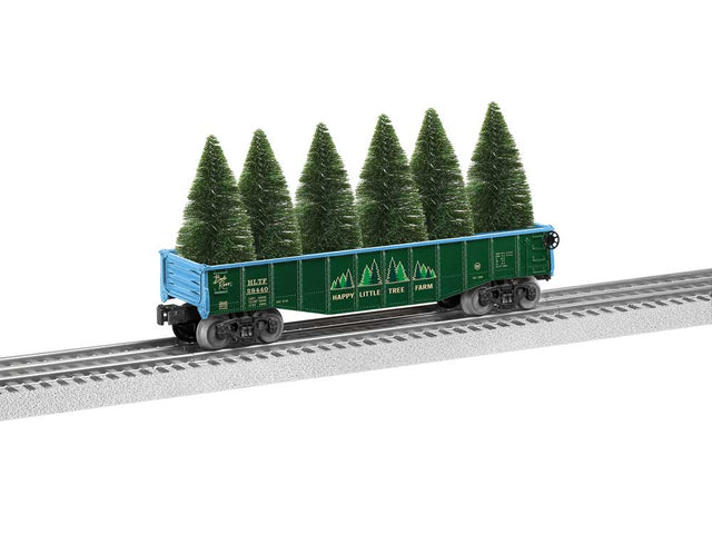 Gondola w/Tree Load - 3-Rail - Ready to Run -- Bob Ross (Happy Trees)