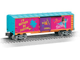 Steel Boxcar - 3-Rail - Ready to Run -- Barbie(TM) 1990s (pink, blue)-1
