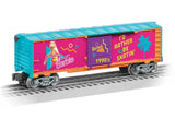 Steel Boxcar - 3-Rail - Ready to Run -- Barbie(TM) 1990s (pink, blue)-2
