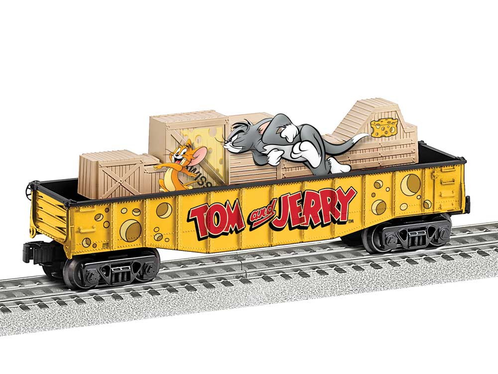 Animated Chase Gondola - 3-Rail - Ready to Run -- Tom and Jerry (yellow, red)