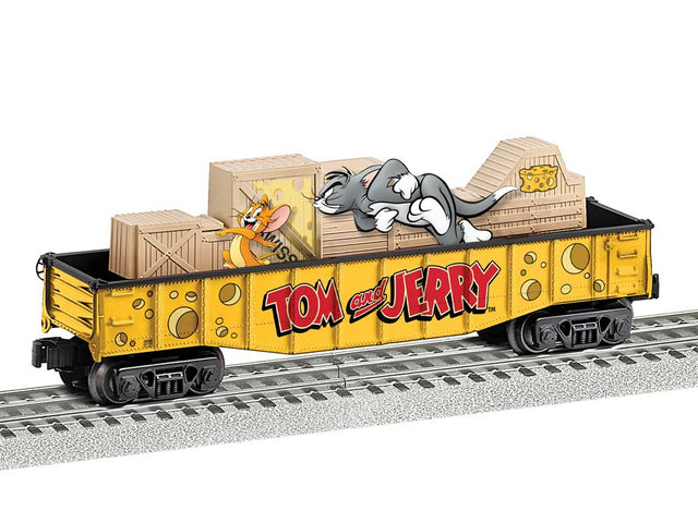 Animated Chase Gondola - 3-Rail - Ready to Run -- Tom and Jerry (yellow, red)