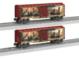 Steel Boxcar - 3-Rail - Ready to Run - Thomas Kinkade Studios -- Harry Potter Hogwarts Express (red car w/full-color art)