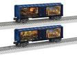 Steel Boxcar - 3-Rail - Ready to Run - Thomas Kinkade Studios -- Harry Potter Great Hall (blue car w/full-color art)