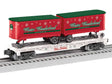 Intermodal TOFC Flatcar w/2 Trailers - 3-Rail - Ready to Run -- Winter Wonderland Express (white, red, green)