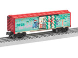 Steel Boxcar - 3-Rail - Ready to Run -- Disney Stitch (Christmas, red, green, Deck the Palms)-2