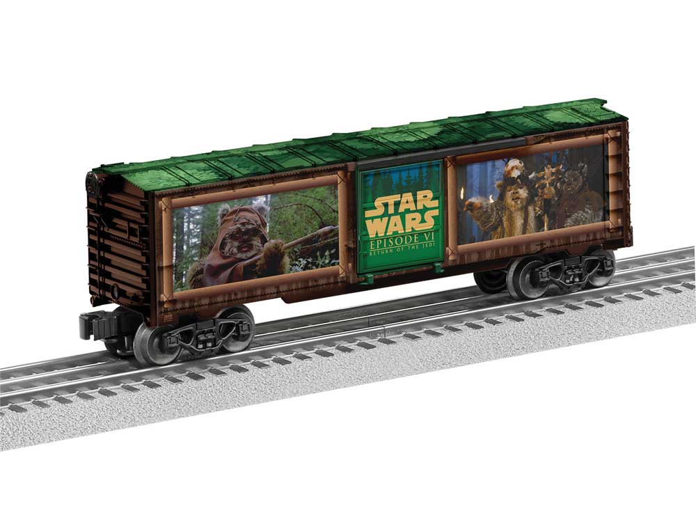 Steel Boxcar - 3-Rail - Ready to Run -- Star Wars(TM) Return of the Jedi Ewoks-1