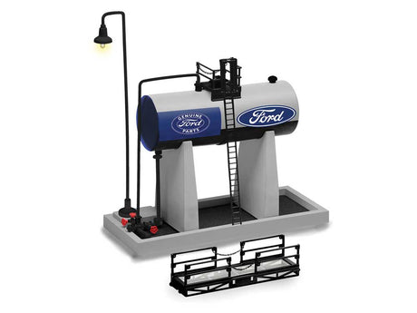 Elevated Oil Tank -- Assembled - Ford (gray, blue, white)