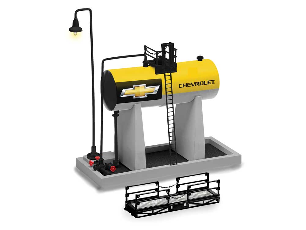 Elevated Oil Tank -- Assembled - Chevrolet (gray, yellow, black)