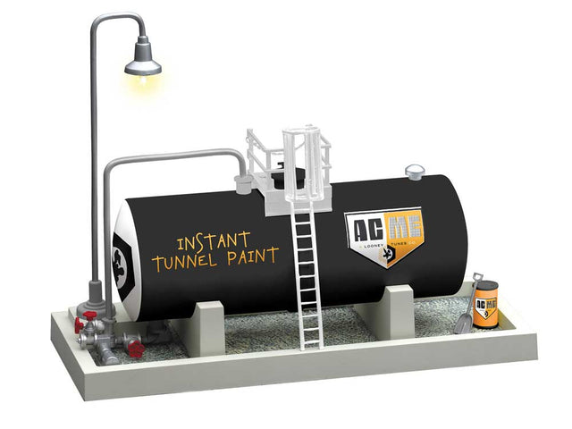 Oil Storage Tank -- Assembled - Looney Tunes Acme Tunnel Paint (black, white, orange)