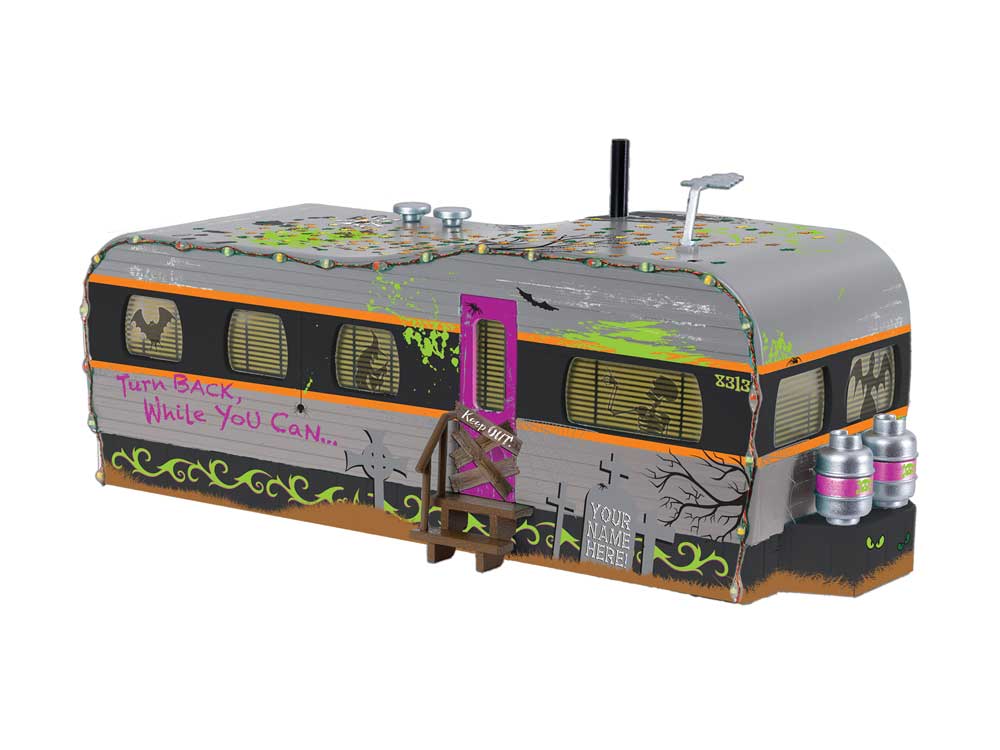 Trailer Home w/LED Lights -- Kit - Halloween 7-3/4 x 3-1/8 x 3-1/2"  19.7 x 7.9 x 8.9cm