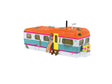 Trailer Home w/LED Lights -- Kit - Beach 7-3/4 x 3-1/8 x 3-1/2"  19.7 x 7.9 x 8.9cm