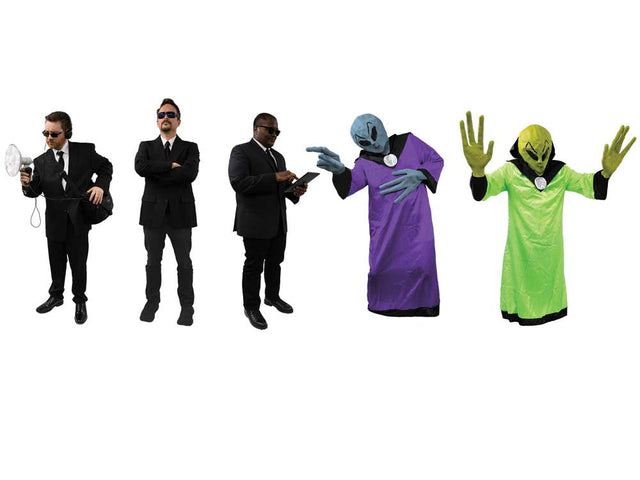 Area 51 Figures -- 3 Human, 2 Aliens