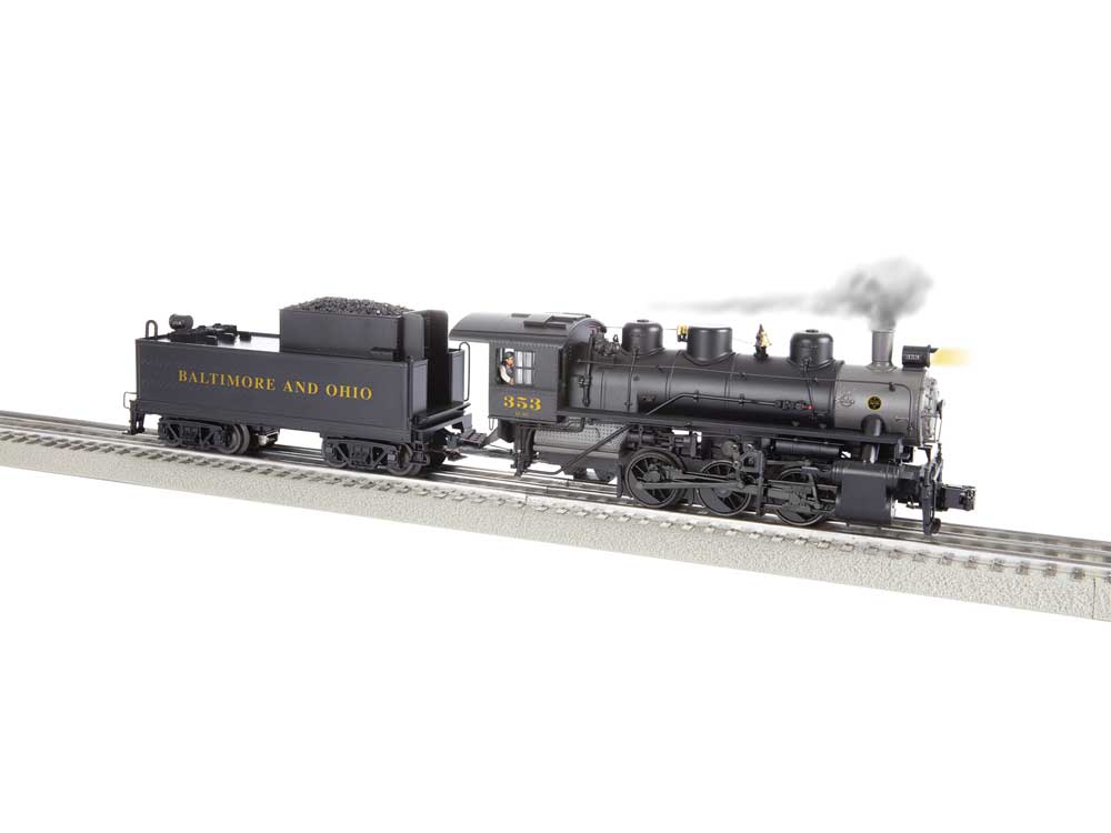 USRA 0-6-0 - 3-Rail w/Legacy Sound, Control & Smoke -- Baltimore & Ohio #353 (black, graphite, yellow)