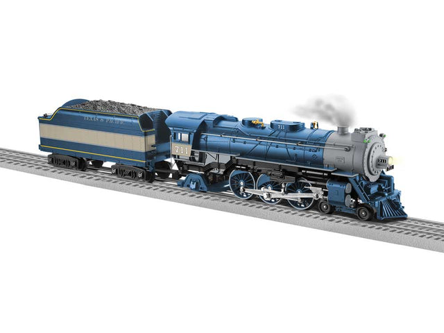 4-6-2 Pacific - 3-Rail - LionChief 2.0 Sound and Control -- Texas & Pacific #711 (blue, gray)