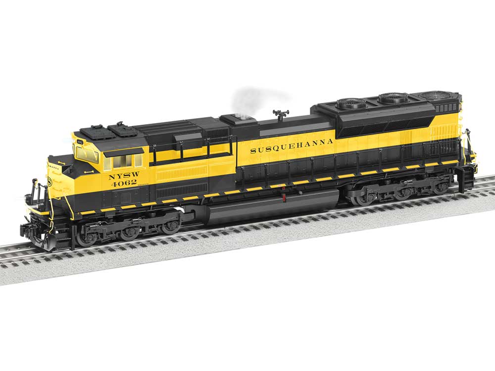 EMD SD70M-2 - 3-Rail - Unpowered -- New York, Susquehanna & Western #4062 (black, yellow)