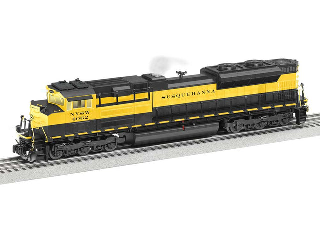 EMD SD70M-2 - 3-Rail - Unpowered -- New York, Susquehanna & Western #4062 (black, yellow)