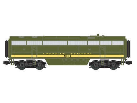 Fairbanks-Morse C-Liner CFB-16-4 3-Rail Unpowered wSuperBass -- Canadian National #9301 (green, yellow)