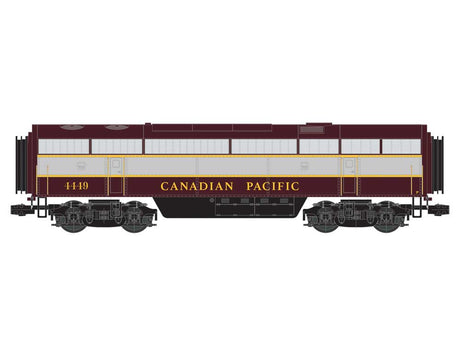 Fairbanks-Morse C-Liner CFB-16-4 3-Rail Unpowered wSuperBass -- Canadian Pacific #4449 (maroon, gray, yellow, block lettering)