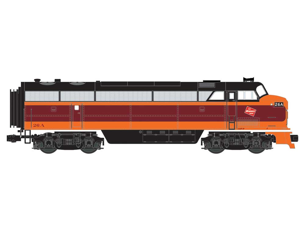 Fairbanks-Morse C-Liner CFA-16-4 w/Legacy Sound, Control & Smoke -- Milwaukee Road #26A (orange, maroon, black)