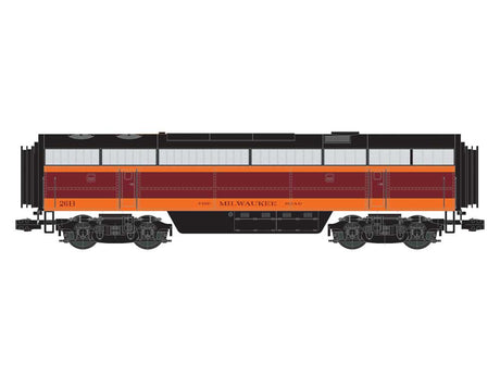 Fairbanks-Morse C-Liner CFB-16-4 3-Rail Unpowered wSuperBass -- Milwaukee Road #26B (orange, maroon, black)
