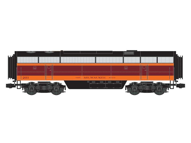 Fairbanks-Morse C-Liner CFB-16-4 3-Rail Unpowered wSuperBass -- Milwaukee Road #26B (orange, maroon, black)