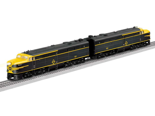Alco PA A-A Powered/Unpowered Set w/Legacy Sound, Control & Smoke -- Erie #854, 855 (black, yellow)