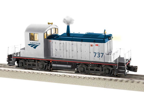 EMD SW1 - 3-Rail w/Legacy Sound, Control & Smoke -- Amtrak #737 (Phase 5, silver, blue, red)