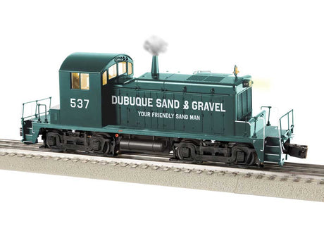 EMD SW1 - 3-Rail w/Legacy Sound, Control & Smoke -- Dubuque Sand & Gravel #537 (green, white)