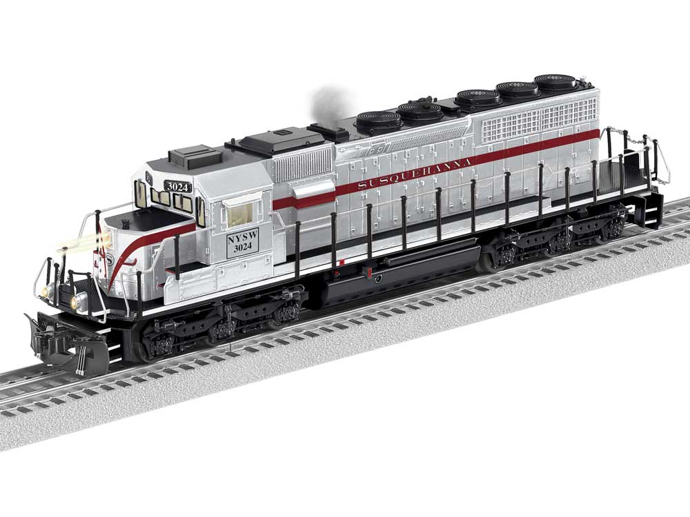 EMD SD40-2 - 3-Rail w/Legacy Sound, Control & Smoke -- New York, Susquehanna & Western #3024 (Heritage Scheme, silver, maroon, blac