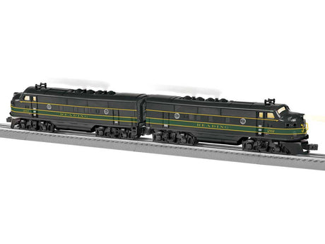 EMD F3 Powered A/Non-Powered A Set - 3-Rail - LionChief 2.0 Sound and Control -- Reading #262, 263 (black, green, yellow)