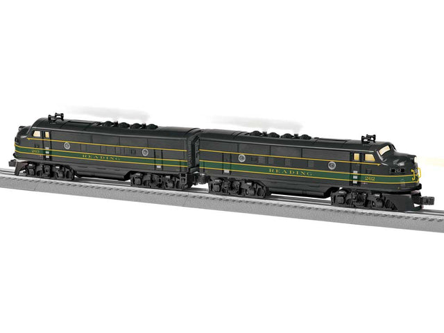 EMD F3 Powered A/Non-Powered A Set - 3-Rail - LionChief 2.0 Sound and Control -- Reading #262, 263 (black, green, yellow)
