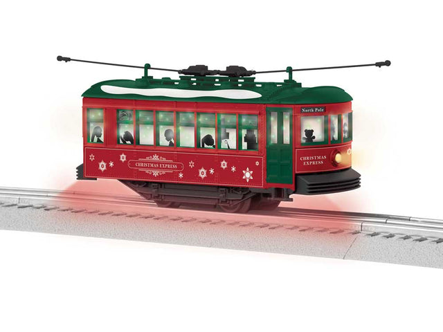 Trolley - 3-Rail - Conventional -- Christmas (red, green, white)