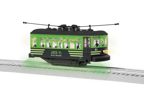 Trolley - 3-Rail - Conventional -- Area 51 (black, green)