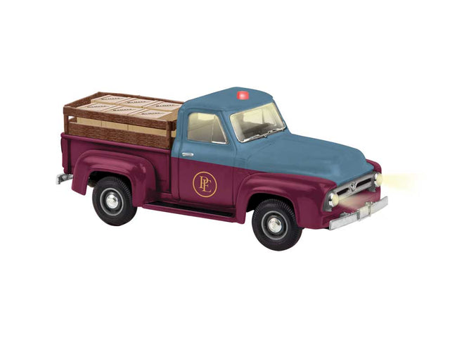 Operating Vintage Pickup Truck with Crate Load - TMCC Control -- The Polar Express(TM) (maroon,, blue)