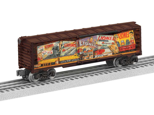Steel Boxcar - 3-Rail - Ready to Run -- Angela Trotta Thomas Well-Stocked Shelves (brown car)
