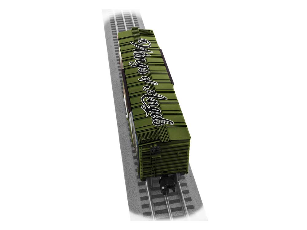 Steel Boxcar - 3-Rail - Ready to Run -- Wings of Angels - Katherine (green car)-2
