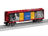 Steel Boxcar - 3-Rail - Ready to Run -- Mr. Rogers Behind the Scenes (red car)-1
