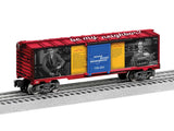 Steel Boxcar - 3-Rail - Ready to Run -- Mr. Rogers Behind the Scenes (red car)-2