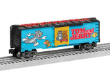 Steel Boxcar - 3-Rail - Ready to Run -- Tom and Jerry 85th Anniversary (blue, black, yellow, red)-1
