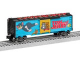 Steel Boxcar - 3-Rail - Ready to Run -- Tom and Jerry 85th Anniversary (blue, black, yellow, red)-2