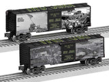 Steel Boxcar - 3-Rail - Ready to Run -- Iwo Jima 80th Anniversary (black, white)-1