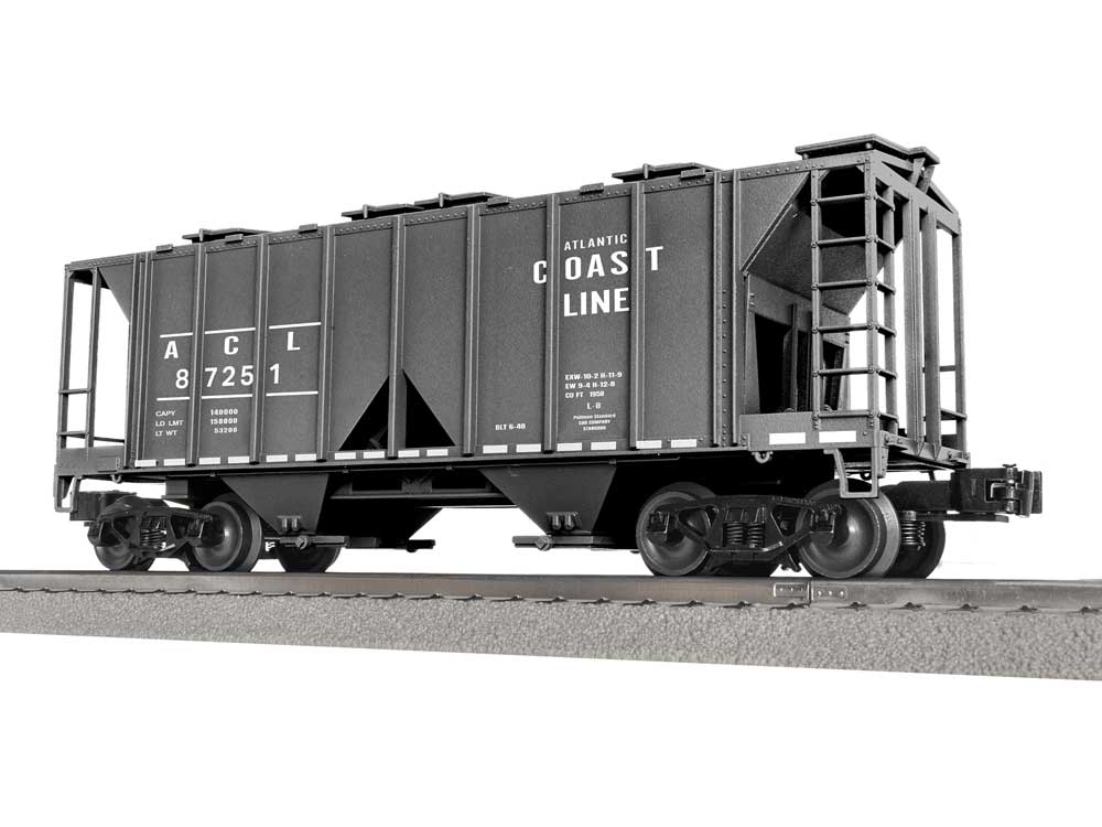 Class AC-2 2-Bay Covered Hopper - 3-Rail - Ready to Run -- Atlantic Coast Line #87251 (black, white)