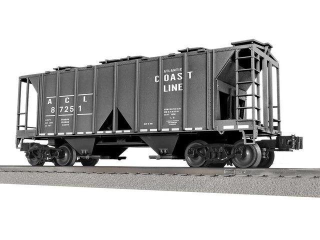 Class AC-2 2-Bay Covered Hopper - 3-Rail - Ready to Run -- Atlantic Coast Line #87251 (black, white)