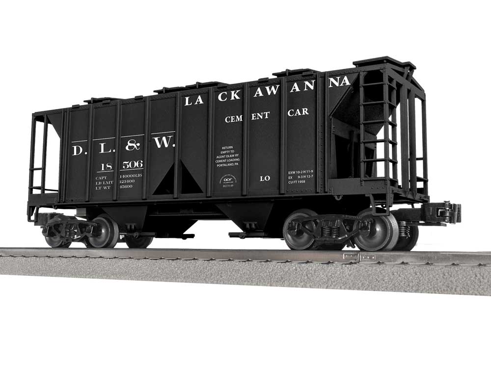 Class AC-2 2-Bay Covered Hopper - 3-Rail - Ready to Run -- Delaware, Lackawanna & Western #18506 (black, white)
