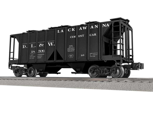 Class AC-2 2-Bay Covered Hopper - 3-Rail - Ready to Run -- Delaware, Lackawanna & Western #18506 (black, white)
