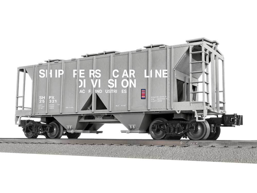 Class AC-2 2-Bay Covered Hopper - 3-Rail - Ready to Run -- Shippers Car Line #25321 (gray, white)