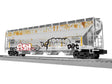 ACF 4-Bay Covered Hopper - 3-Rail - Ready to Run -- ACFX #52569 (Weathered, gray, Graffiti)-1
