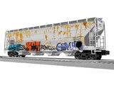 ACF 4-Bay Covered Hopper - 3-Rail - Ready to Run -- ACFX #52998 (Weathered, gray, Graffiti)-1