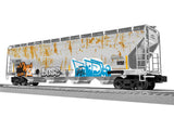 ACF 4-Bay Covered Hopper - 3-Rail - Ready to Run -- ACFX #52998 (Weathered, gray, Graffiti)-2
